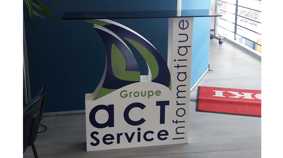 logo ACT Informatique en polystyrène 